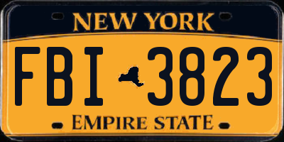 NY license plate FBI3823