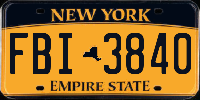 NY license plate FBI3840