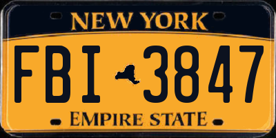NY license plate FBI3847