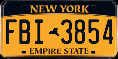 NY license plate FBI3854