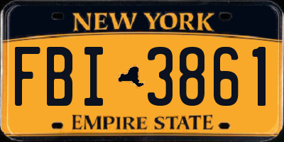 NY license plate FBI3861
