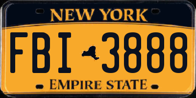 NY license plate FBI3888