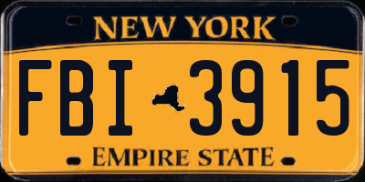 NY license plate FBI3915