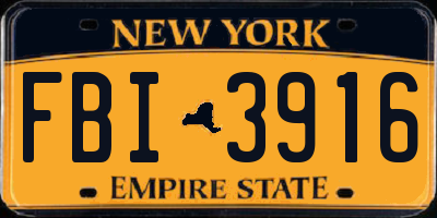 NY license plate FBI3916