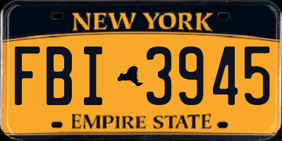 NY license plate FBI3945