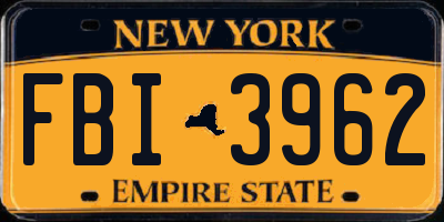 NY license plate FBI3962