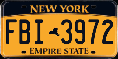 NY license plate FBI3972