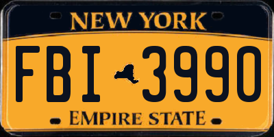 NY license plate FBI3990