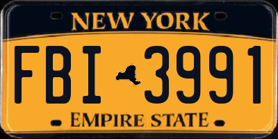 NY license plate FBI3991