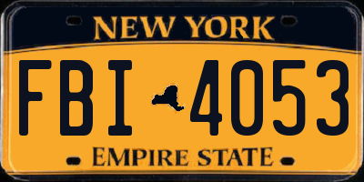 NY license plate FBI4053