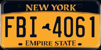 NY license plate FBI4061