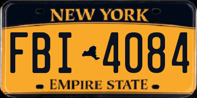 NY license plate FBI4084