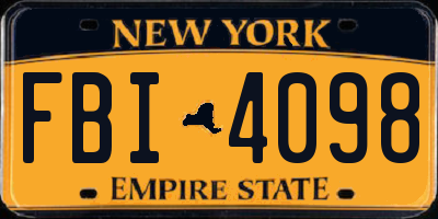 NY license plate FBI4098