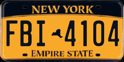 NY license plate FBI4104