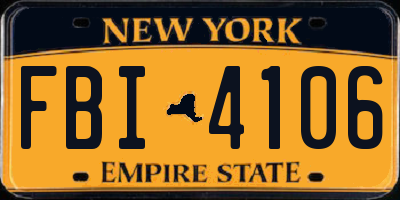 NY license plate FBI4106