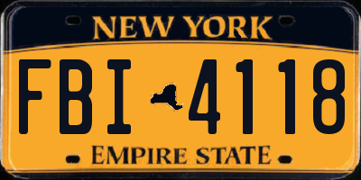 NY license plate FBI4118