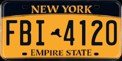 NY license plate FBI4120
