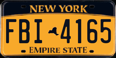 NY license plate FBI4165