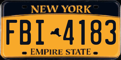 NY license plate FBI4183