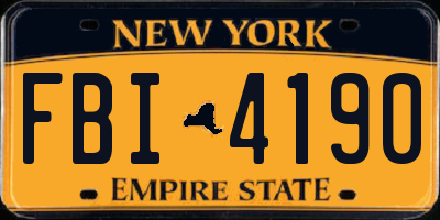 NY license plate FBI4190