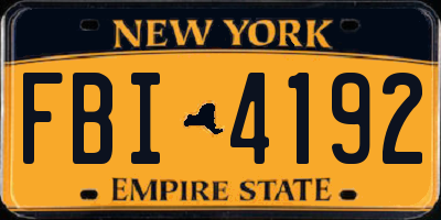 NY license plate FBI4192