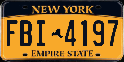 NY license plate FBI4197