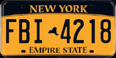 NY license plate FBI4218