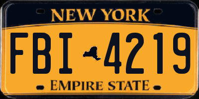 NY license plate FBI4219