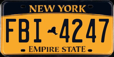 NY license plate FBI4247