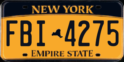 NY license plate FBI4275