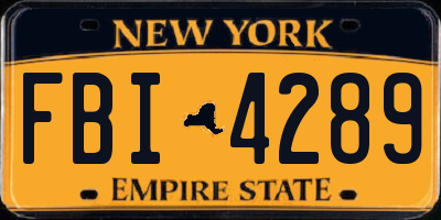 NY license plate FBI4289