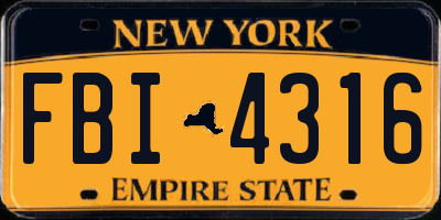 NY license plate FBI4316