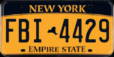 NY license plate FBI4429