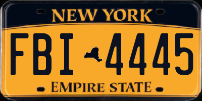 NY license plate FBI4445