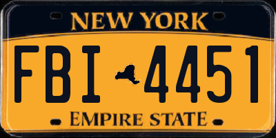 NY license plate FBI4451