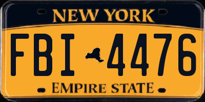 NY license plate FBI4476