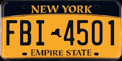 NY license plate FBI4501