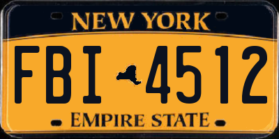 NY license plate FBI4512