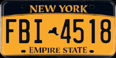 NY license plate FBI4518