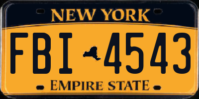 NY license plate FBI4543