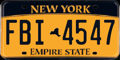 NY license plate FBI4547