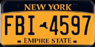 NY license plate FBI4597