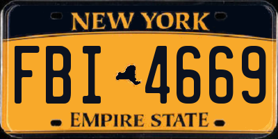 NY license plate FBI4669