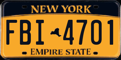 NY license plate FBI4701