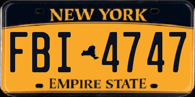 NY license plate FBI4747