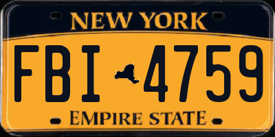 NY license plate FBI4759