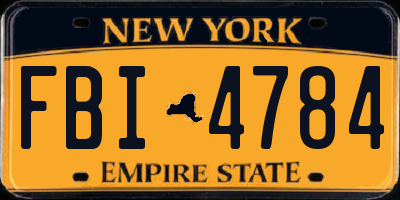 NY license plate FBI4784