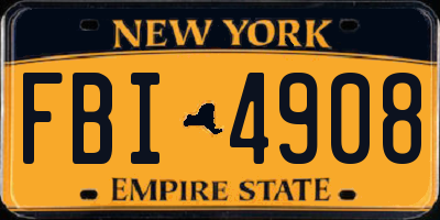 NY license plate FBI4908