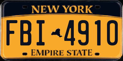 NY license plate FBI4910
