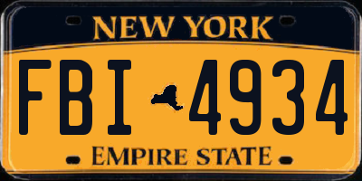 NY license plate FBI4934